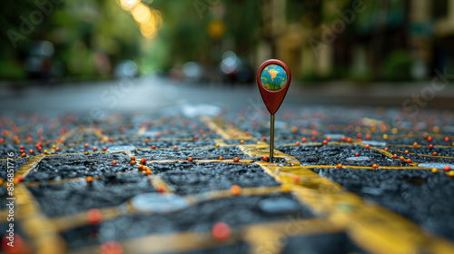 creative location pin on map