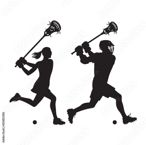 Lacrosse player silhouette, Lacrosse silhouettes, Lacrosse player clipart, Lacrosse player icon.