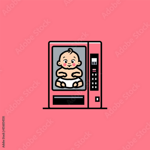 Baby Snack Vending Machine Vector 