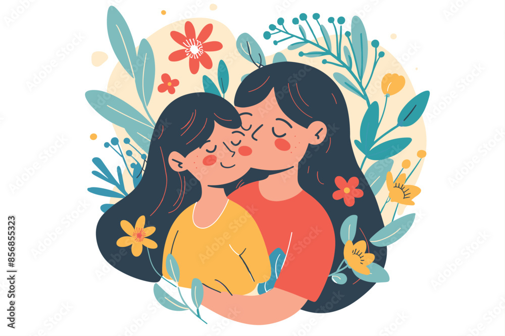 Happy Mother's Day. Greeting Card, Mother and Daughter, Carnation Flowers. Happy mother's day. Mom hugs her daughter. Mom's love. Happy Mother's Day. The Love of Mother and Little Girl. Happy Mother's Day. Greeting Card, Mother and Daughter, Carnation Flowers. Happy mother's day. Mom hugs her daughter. Mom's love. Happy Mother's Day. The Love of Mother and Little Girl.
