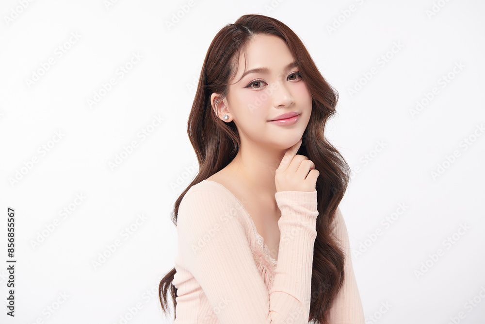 Beautiful young asian woman with clean fresh skin on white background, Face care, Facial treatment, Cosmetology, beauty and spa, Asian women portrait. Beautiful young asian woman with clean fresh skin on white background, Face care, Facial treatment, Cosmetology, beauty and spa, Asian women portrait.