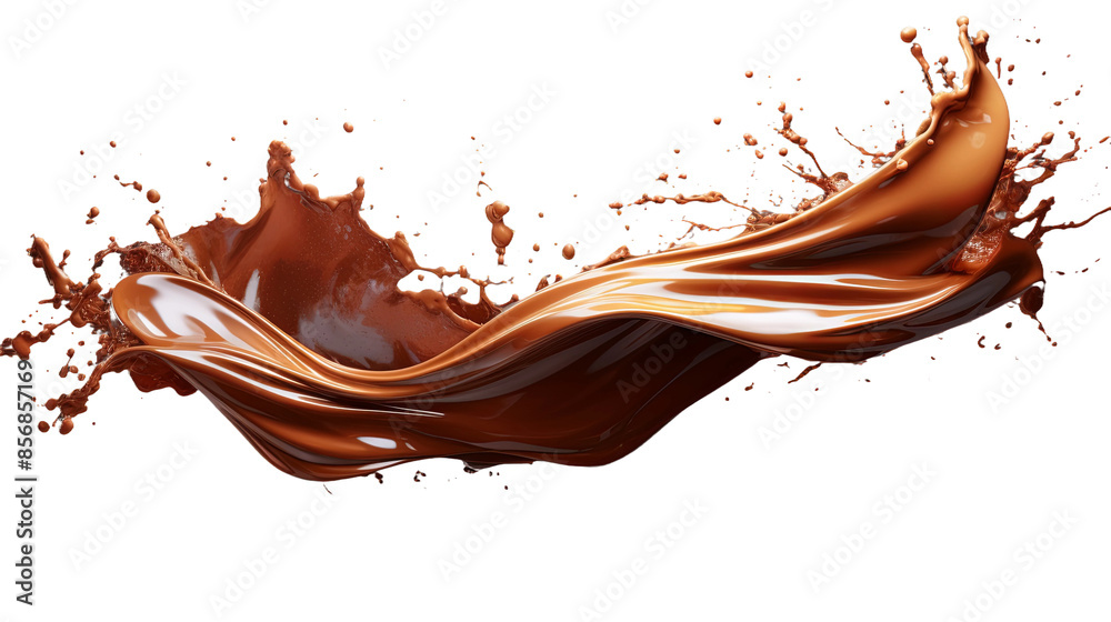 Delectable Chocolate Splash Abstraction on Transparent Background - Top View Digital 3D Artwork Delectable Chocolate Splash Abstraction on Transparent Background - Top View Digital 3D Artwork