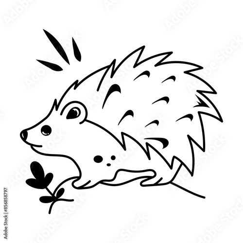 Ready to use doodle icon of a hedgehog