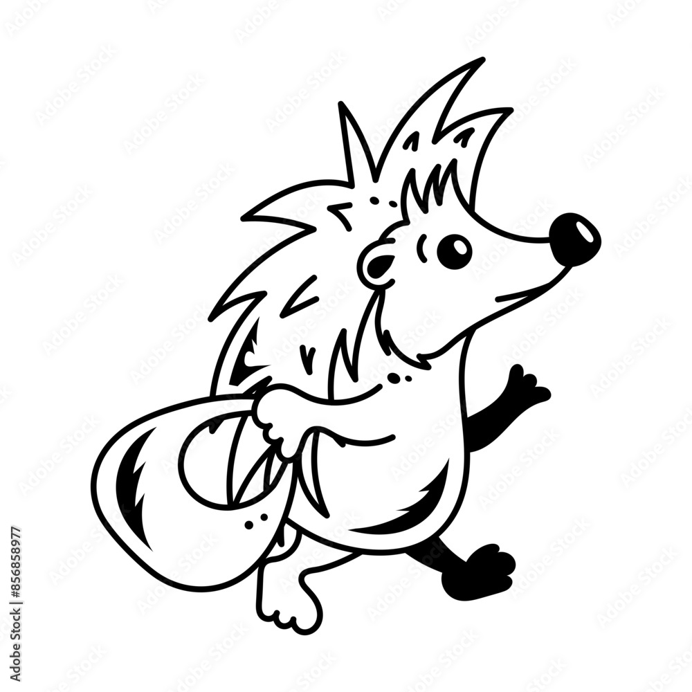 Fototapeta premium Get this doodle icon of a hedgepig 