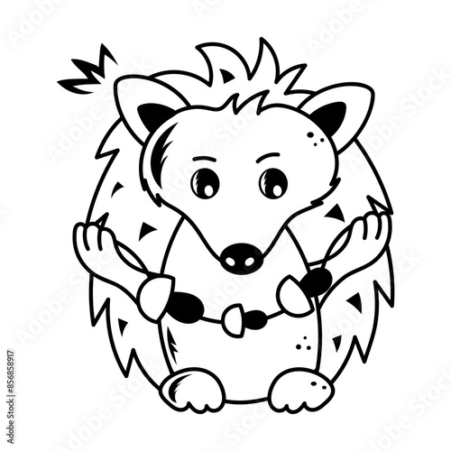 Here’s a doodle icon of a sitting prickly pig 