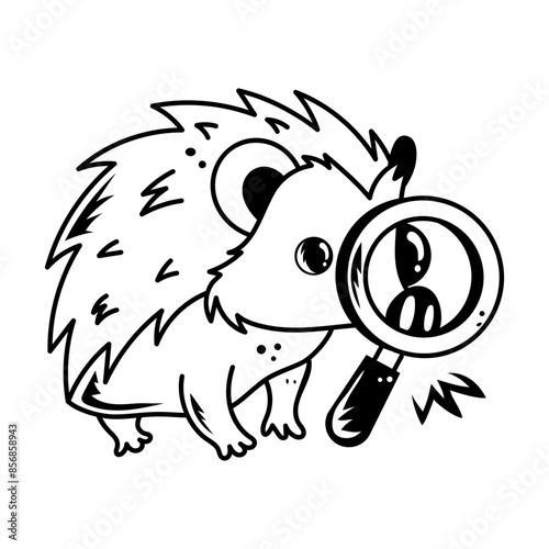 Ready to use doodle icon of a prickly pig 