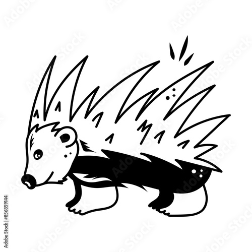 Editable doodle icon of a prickly pig 