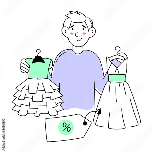 Check out doodle mini illustration of clothing sale 