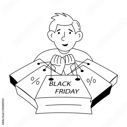 Get this doodle mini illustration of friday sale 