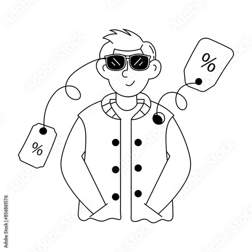 Eye catchy doodle mini illustration of apparel discount  photo