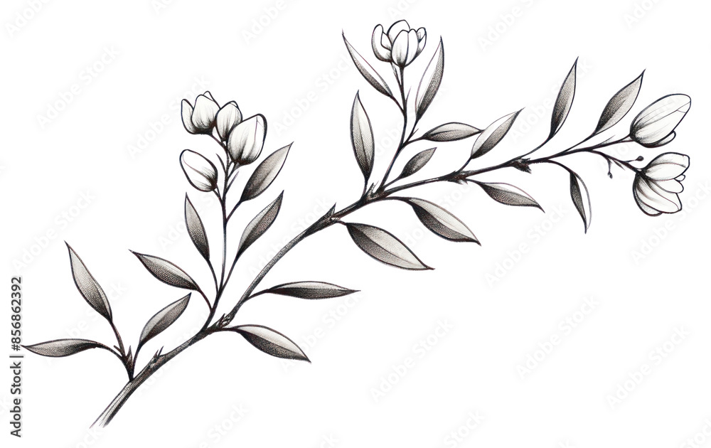 PNG Acacia flower pattern drawing sketch. PNG Acacia flower pattern drawing sketch.