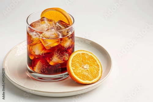 Campari Cola in Chilled Collins Glass with Orange Twist