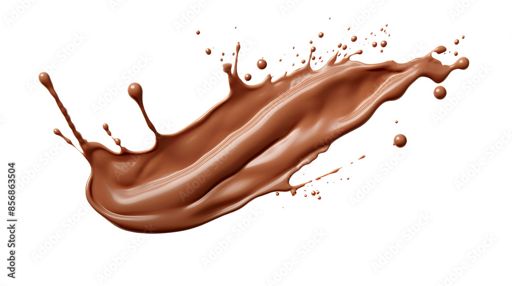 Delectable Chocolate Splash on White Background - Top View 3D Rendering Delectable Chocolate Splash on White Background - Top View 3D Rendering