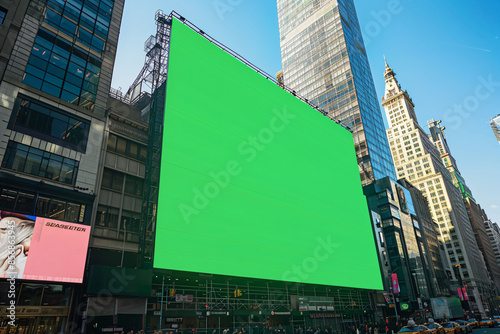 Digital Mockup Green Screen Billboard NYC Background