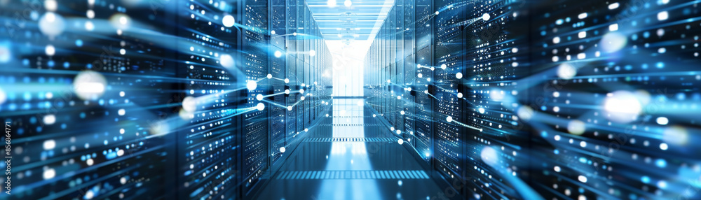 Futuristic cloud computing infrastructure with interconnected servers and data streams in a dynamic setting. Futuristic cloud computing infrastructure with interconnected servers and data streams in a dynamic setting.