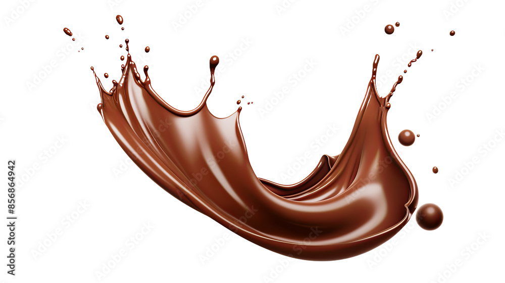 Indulgent Chocolate Splash Top View on Transparent Background in 3D Rendering - Isolated Sweet Treat for Design Projects Indulgent Chocolate Splash Top View on Transparent Background in 3D Rendering - Isolated Sweet Treat for Design Projects