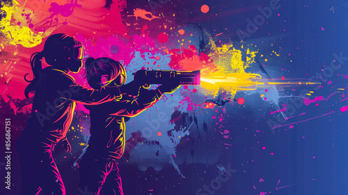 Children playing laser tag