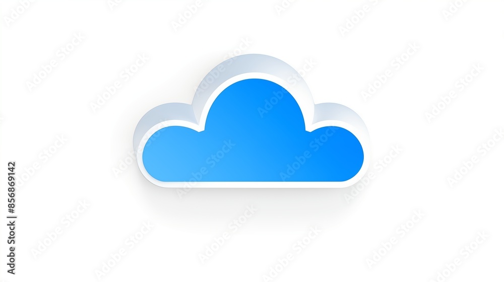 Blue Cloud Icon Representing Cloud Computing and Storage Blue Cloud Icon Representing Cloud Computing and Storage