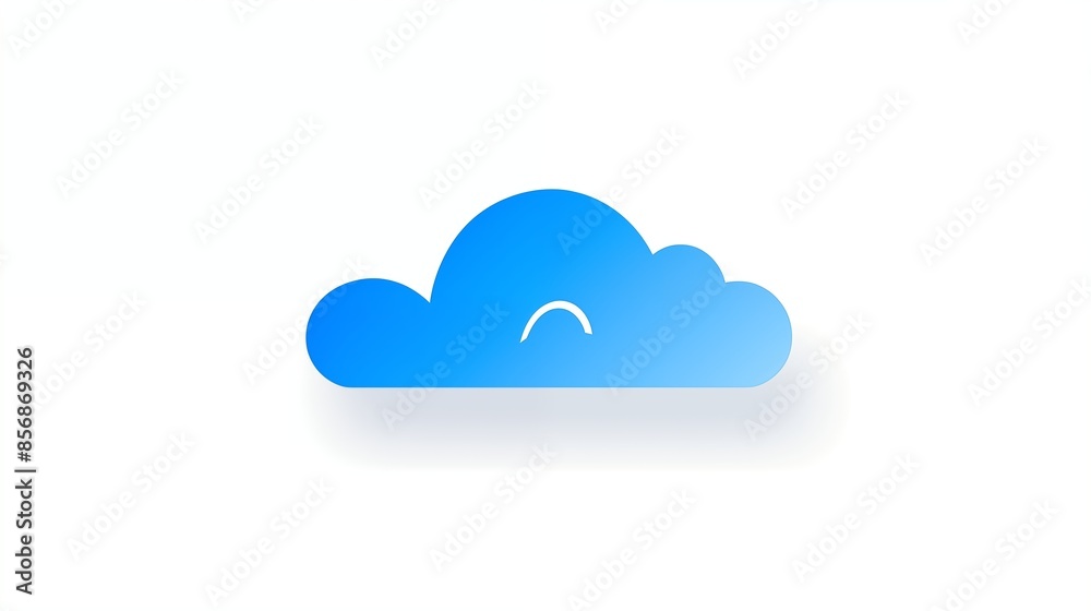 Simple Blue and White Gradient Cloud Illustration Icon Simple Blue and White Gradient Cloud Illustration Icon