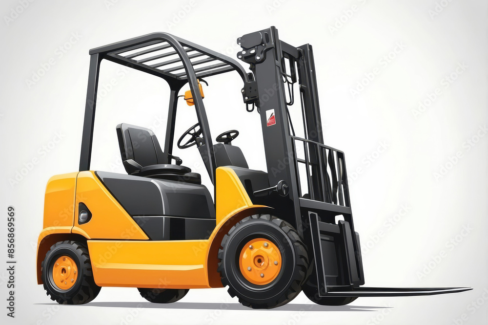 forklift in warehouse vector style