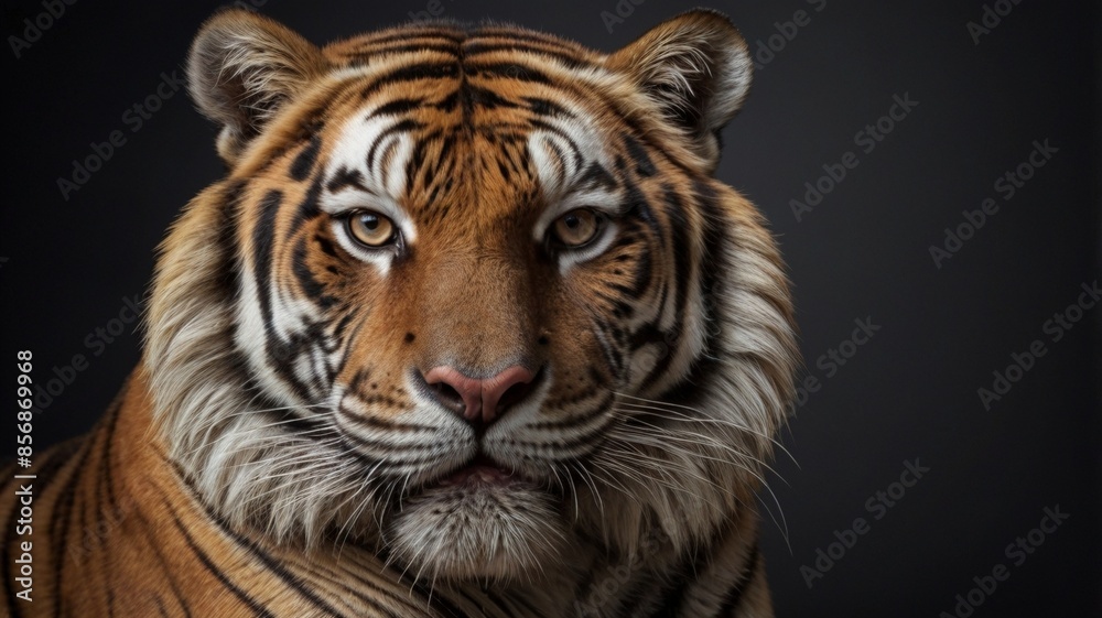 portrait of a tiger on black background portrait of a tiger on black background