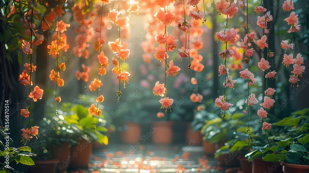 Sunshine garden flowers plants poster background Sunshine garden flowers plants poster background
