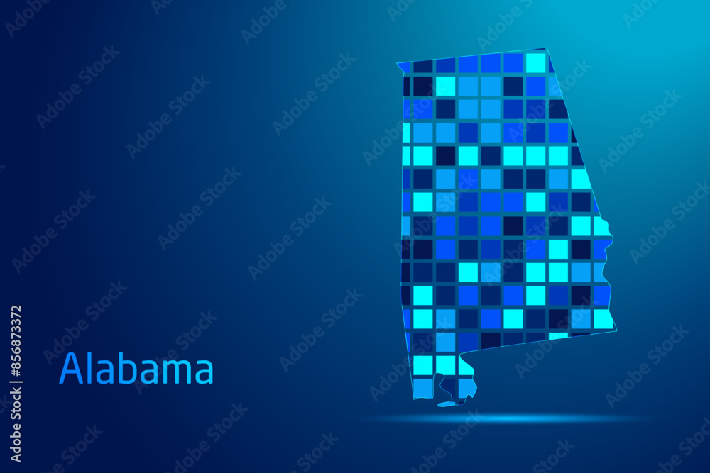 concepts of Alabama Network Digital Technology Graphic illustration. Blue Color. Internet Futuristic Concept Map. concepts of Alabama Network Digital Technology Graphic illustration. Blue Color. Internet Futuristic Concept Map.
