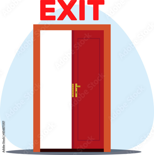 open door marked exit