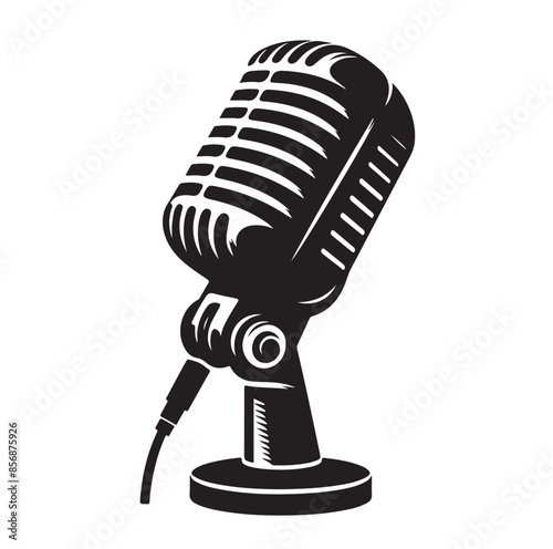 Microphone vector icon, Web design icon. Voice vector icon, Record. Microphone - recording Studio Symbol. Retro microphone icon
