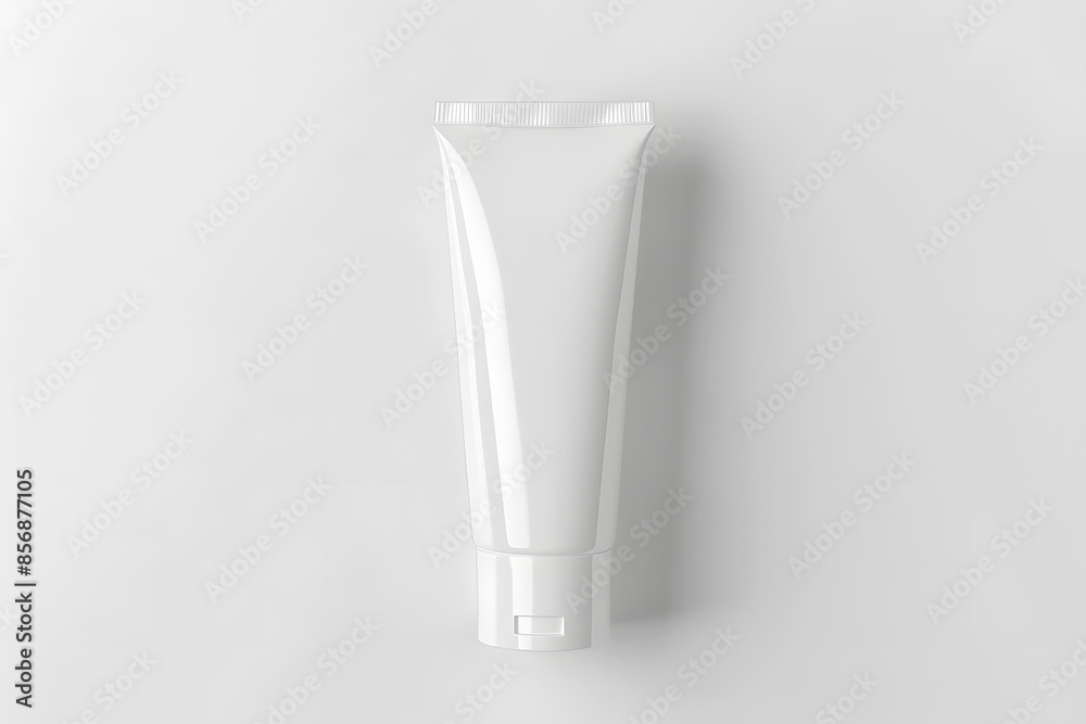 A minimalist white skincare tube placed on a white surface with soft shadows, highlighting its clean and simple design in a modern and elegant aesthetic. A minimalist white skincare tube placed on a white surface with soft shadows, highlighting its clean and simple design in a modern and elegant aesthetic.