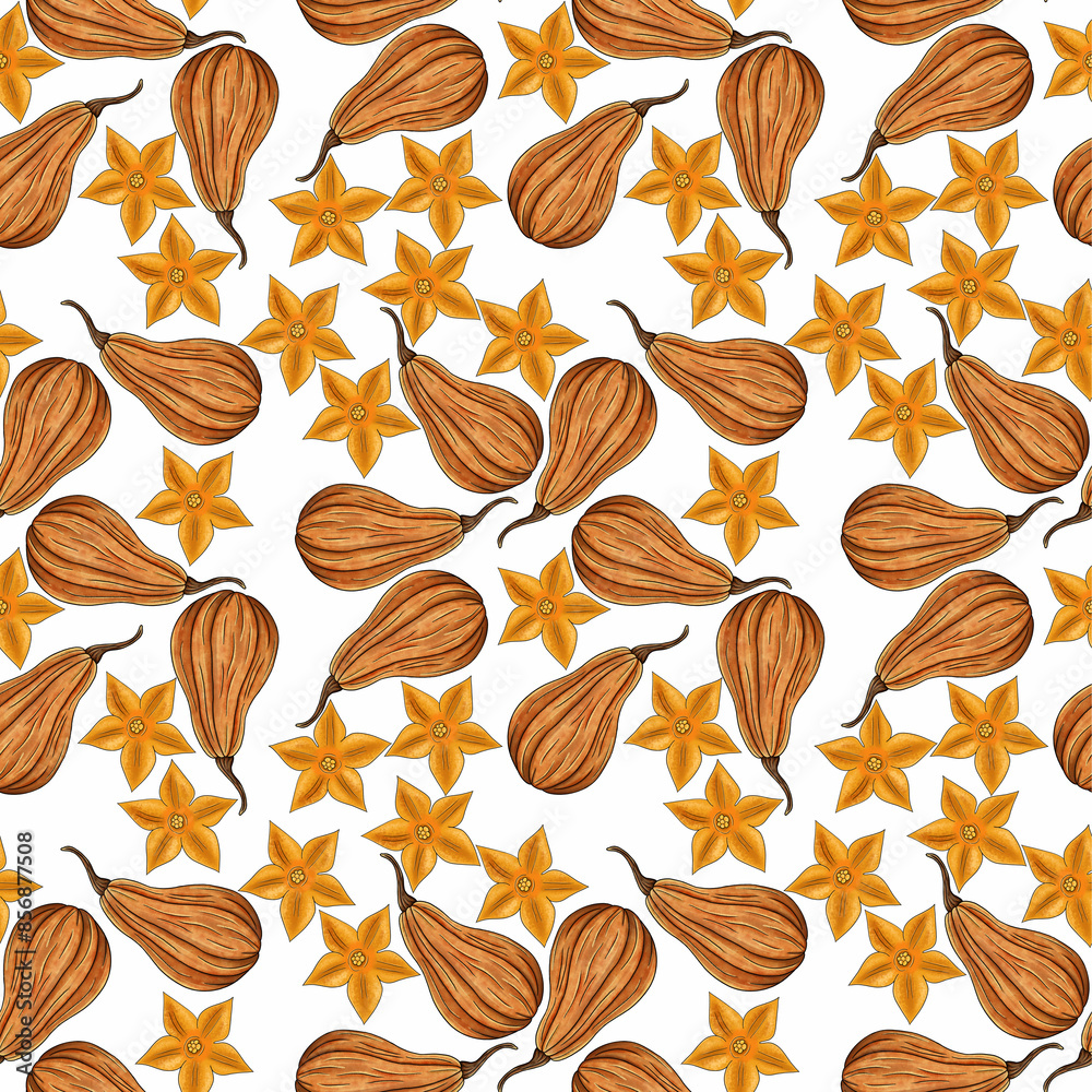 Obraz premium Rustic Pumpkin Pattern Designs