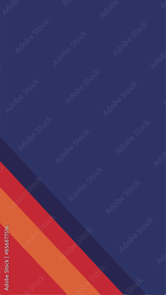 The background is blue with red and orange stripes on it The background is blue with red and orange stripes on it