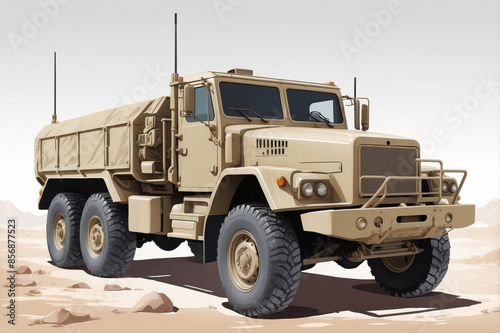 military truck isolated