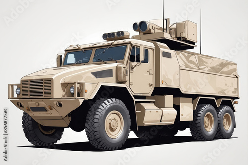 military truck isolated