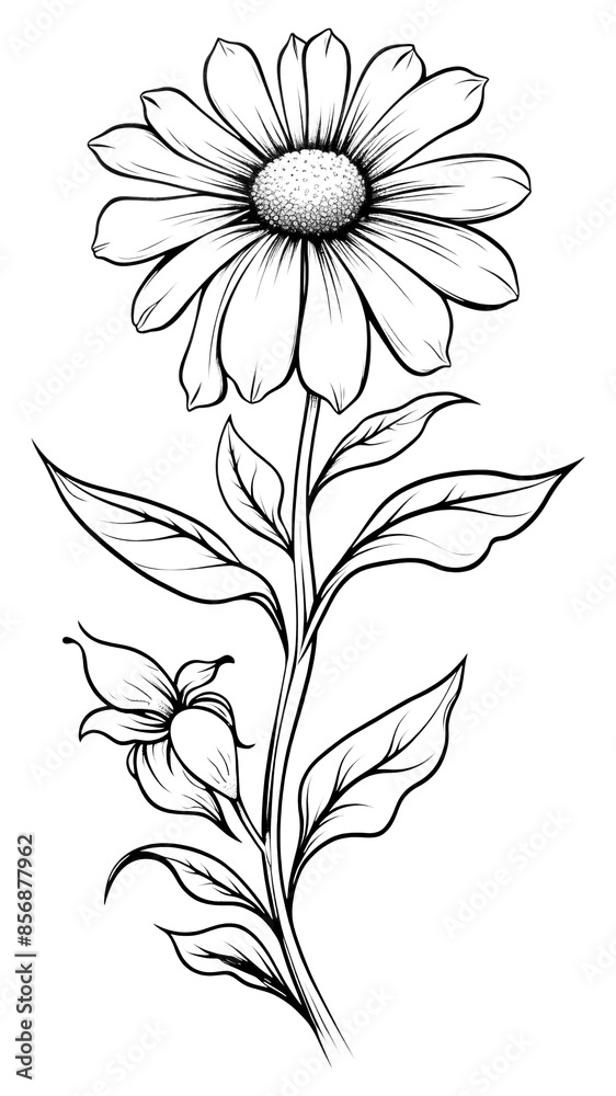 PNG Flower dasiy sketch pattern drawing. PNG Flower dasiy sketch pattern drawing.
