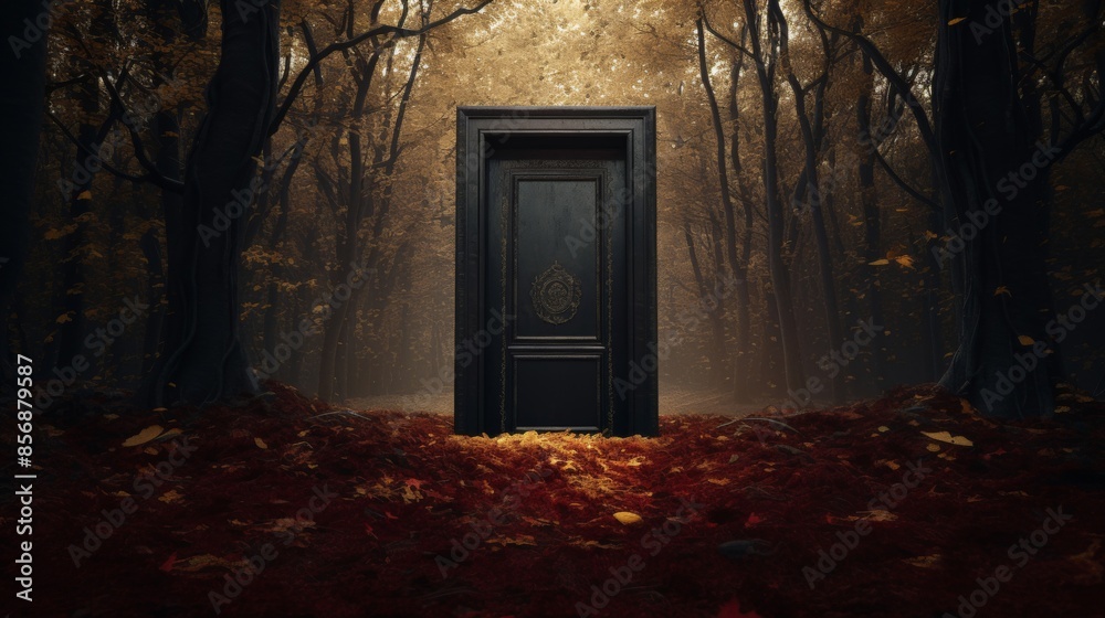 door forest abandoned dark scary ghost. door forest abandoned dark scary ghost.
