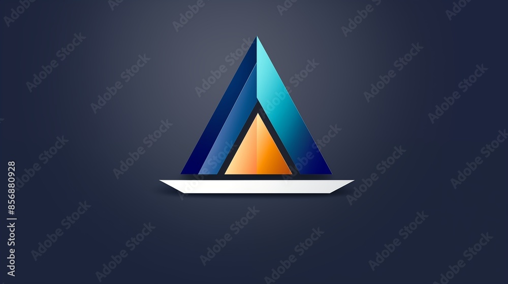 Abstract Geometric Triangle Logo in Blue and Orange Shades Representing Modern and Innovative Design Abstract Geometric Triangle Logo in Blue and Orange Shades Representing Modern and Innovative Design