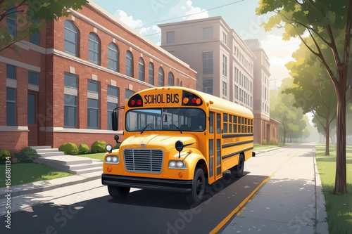 school bus isolated on white vector style