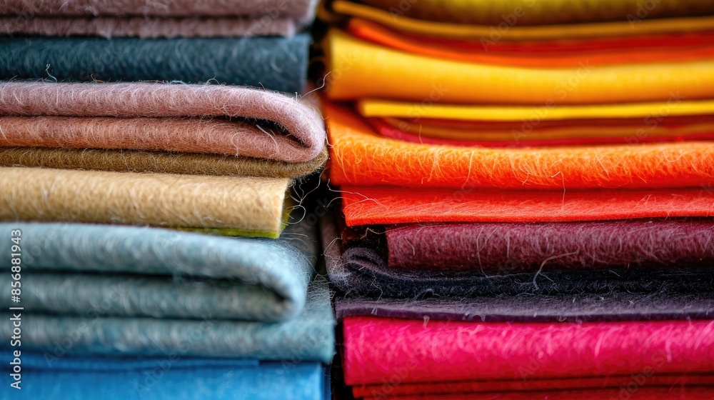 Piled felt fabric sheets in various colors Piled felt fabric sheets in various colors