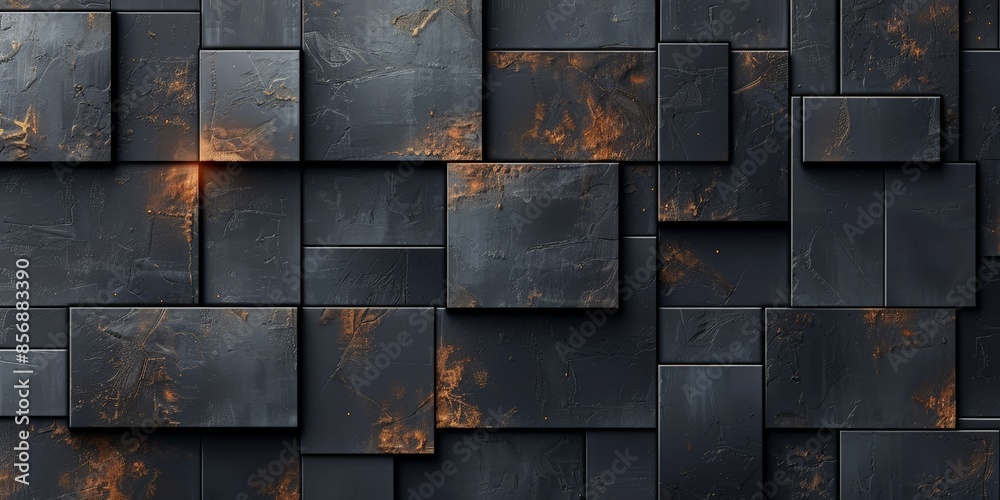 Abstract Dark Grey and Gold Square Tiles Abstract Dark Grey and Gold Square Tiles