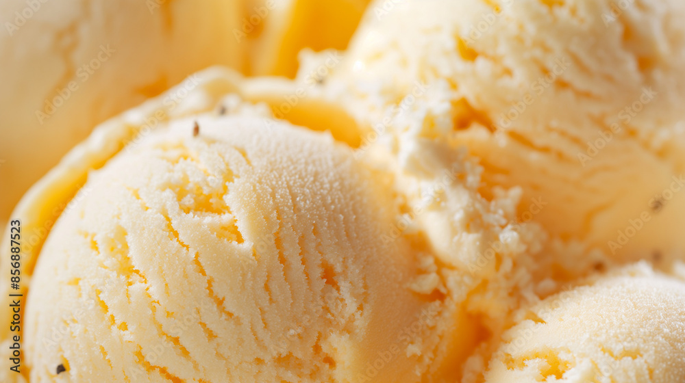 Zesty orange and vanilla sorbet, a closeup of zesty orange and vanilla sorbet, its bright orange color and creamy vanilla flecks against a white background Zesty orange and vanilla sorbet, a closeup of zesty orange and vanilla sorbet, its bright orange color and creamy vanilla flecks against a white background