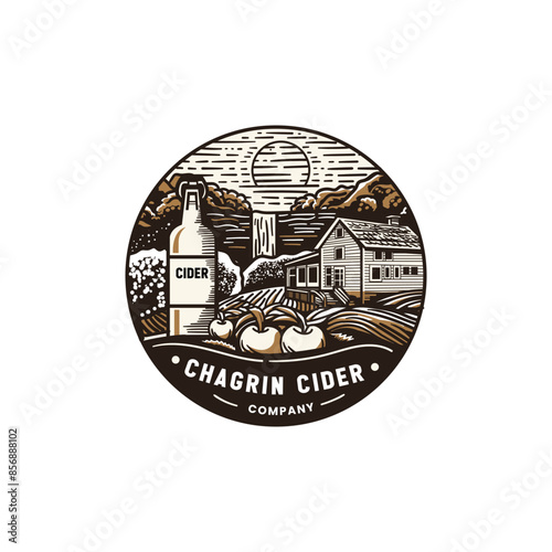 Chagrin Cider Logo Design Vector