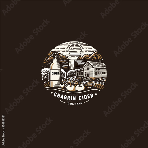 Chagrin Cider Logo Design Vector