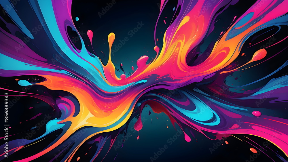 Obraz premium Energetic Abstract Color Waves with Bold and Bright Hues