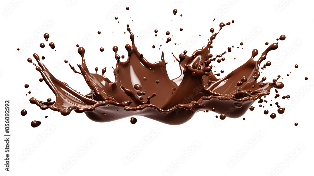Delectable Chocolate Splash Over Transparent Background - 3D Digital Art Delectable Chocolate Splash Over Transparent Background - 3D Digital Art
