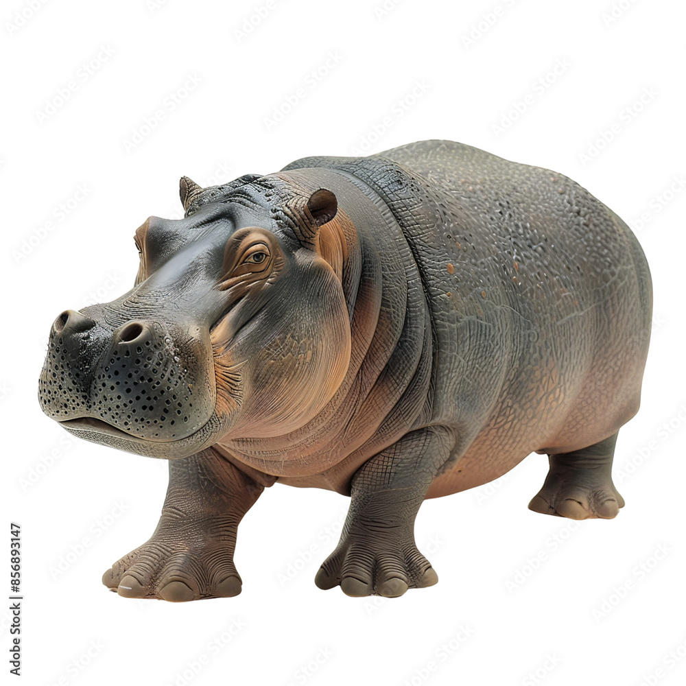 Hippopotamus figurine isolated on transparent background. Hippopotamus figurine isolated on transparent background.
