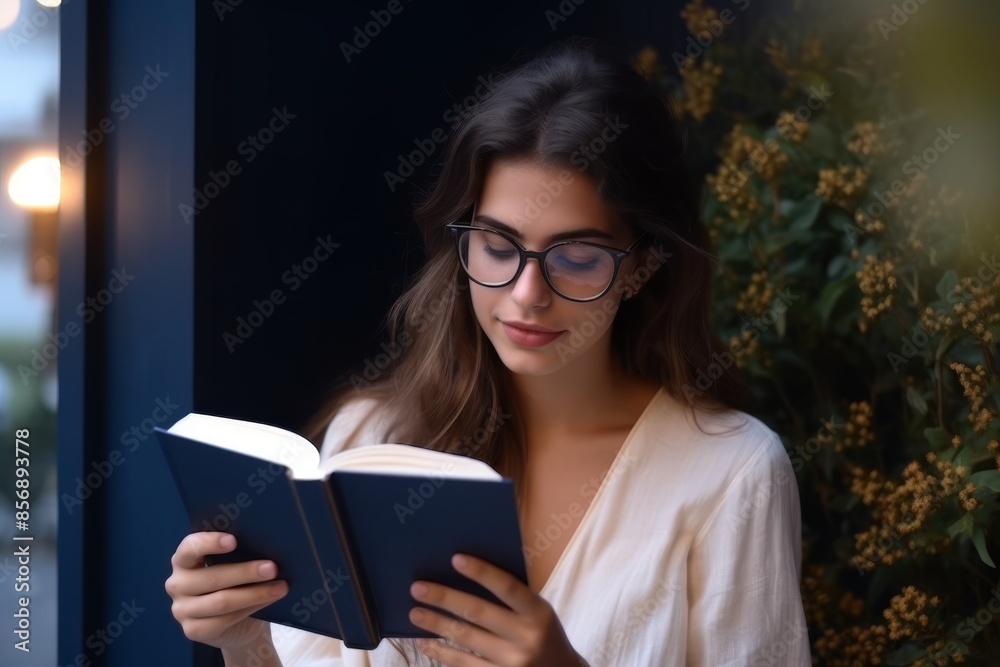 young businesswoman reading book young businesswoman reading book