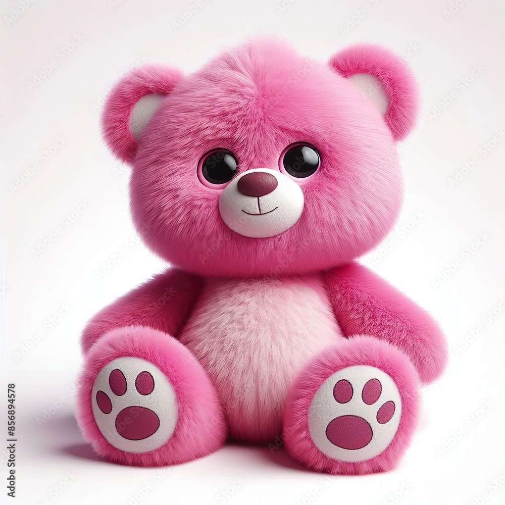 a fur plush stuffed cute pink - magenta lotso teddy bear, white background a fur plush stuffed cute pink - magenta lotso teddy bear, white background