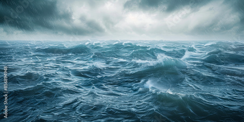 Storm over the ocean poster with copy space
