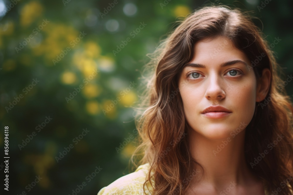 portrait of woman in park, nature nature for wellness, healthcare or clean lifestyle with green forest mock up or copy space. face of a girl enjoying outdoor adventure and fresh air for mental health portrait of woman in park, nature nature for wellness, healthcare or clean lifestyle with green forest mock up or copy space. face of a girl enjoying outdoor adventure and fresh air for mental health